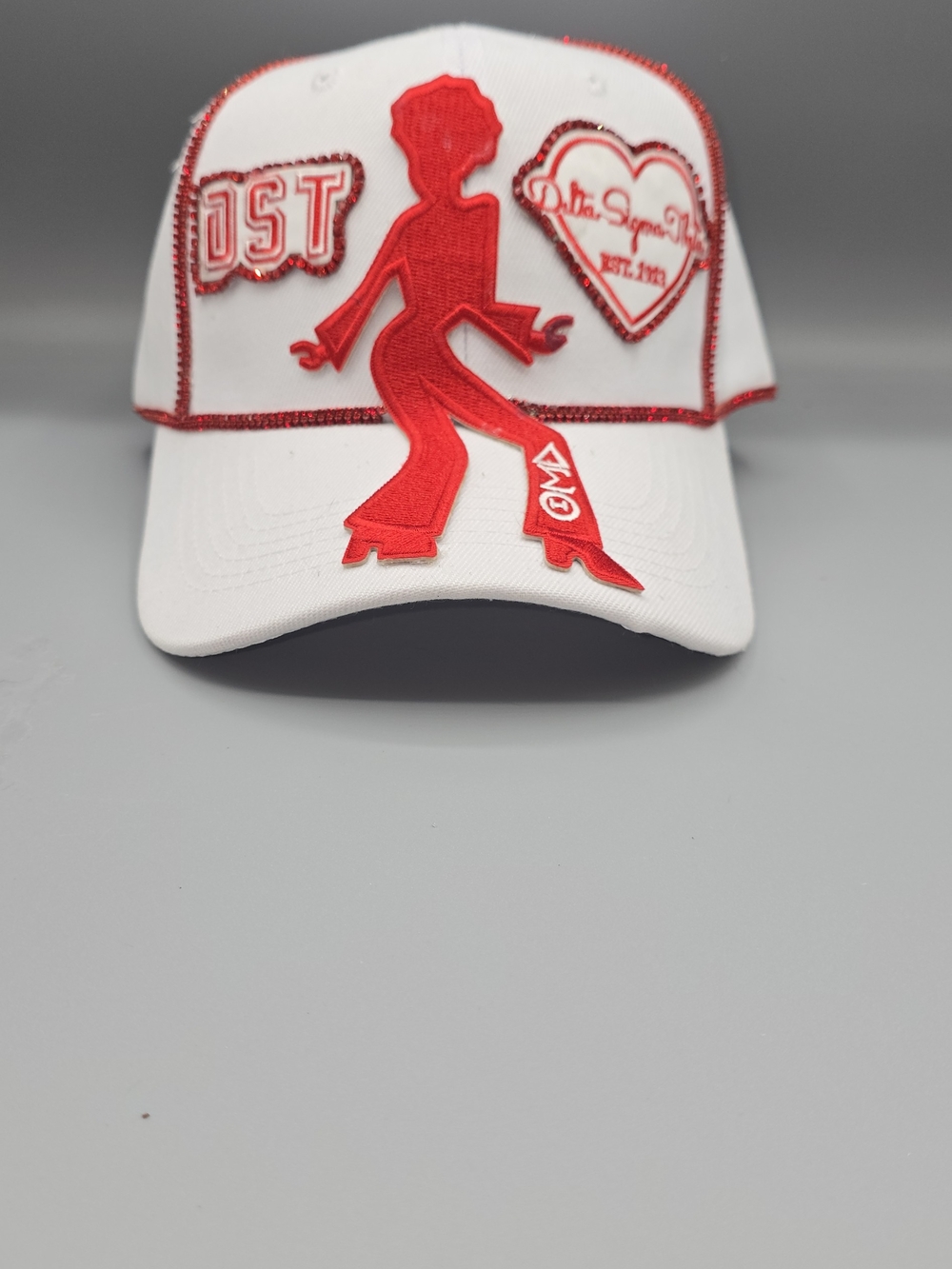 White & Red DELTA SIGMA THETA Hat